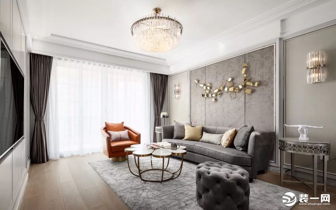 上海良辰美景公寓三居室140平轻奢风格装修效果图