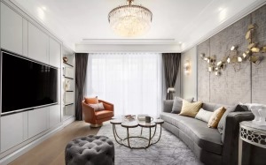 上海良辰美景公寓三居室140平轻奢风格装修效果图