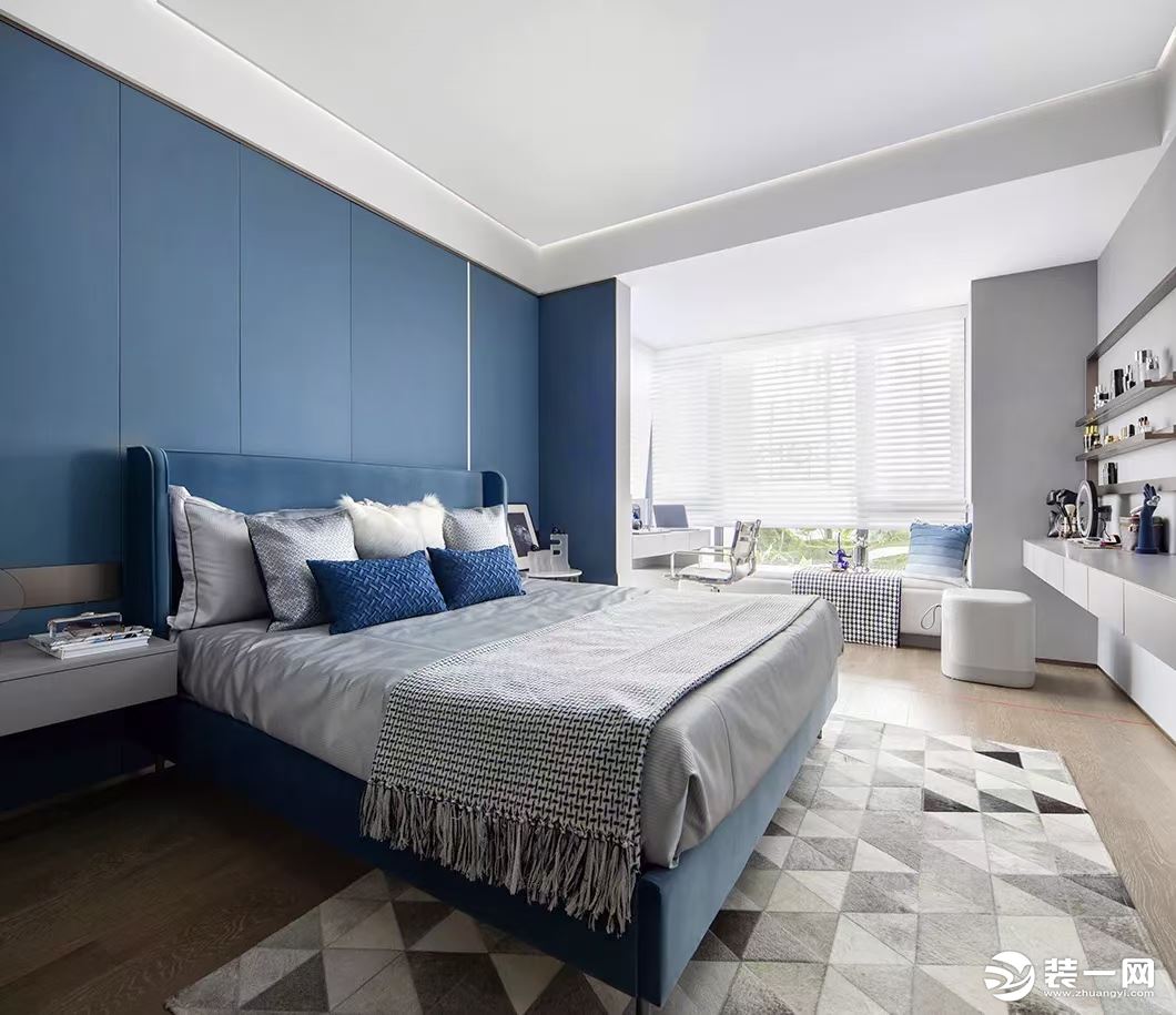 145平方中南樾府现代风格卧室装修设计效果图 