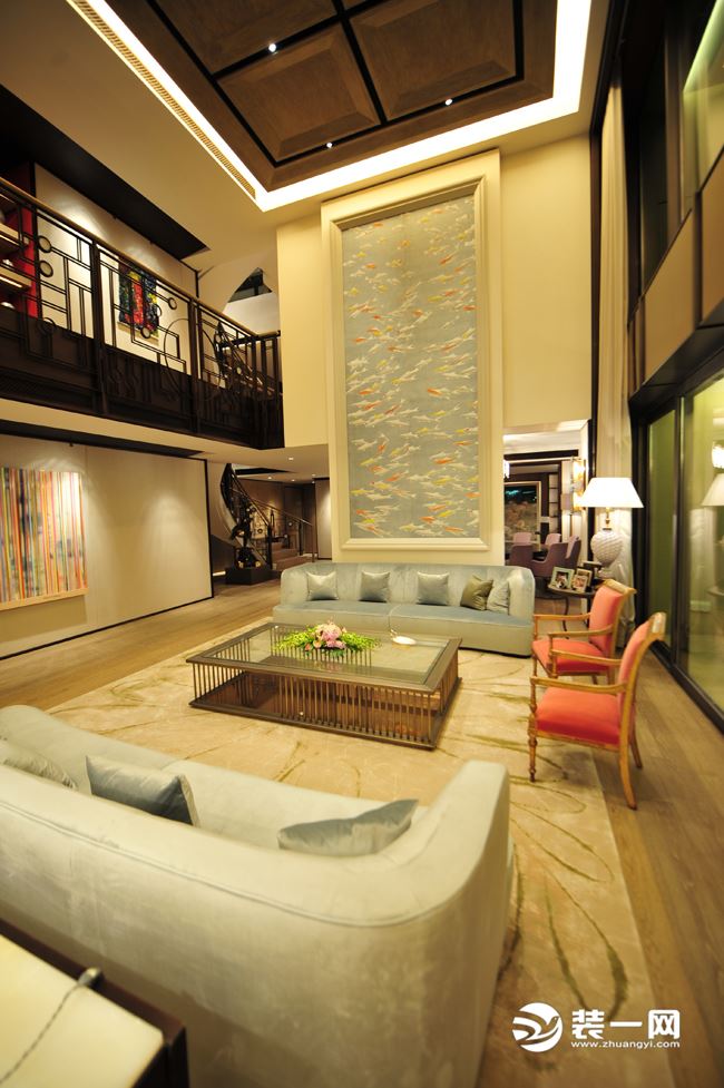 香山艺墅中式风格装修效果图客厅