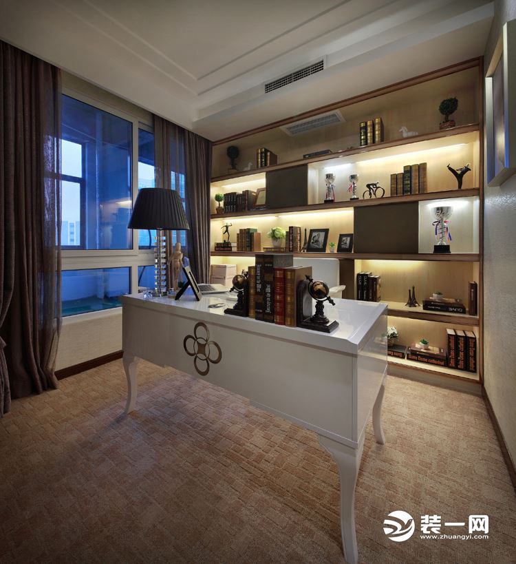 紫金长安三居室港式风格装修效果图书房