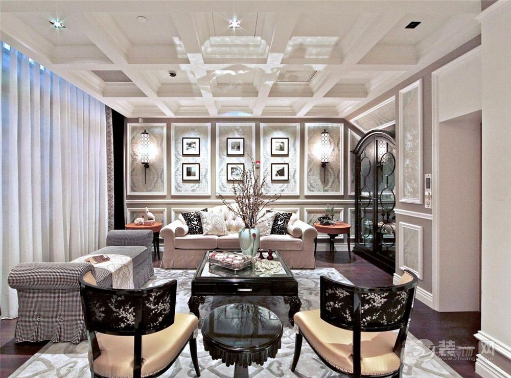 上海波特曼建业里别墅300平米欧式风格客厅