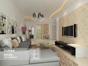 哈尔滨尚东辉煌城99平米两居室现代风格客厅