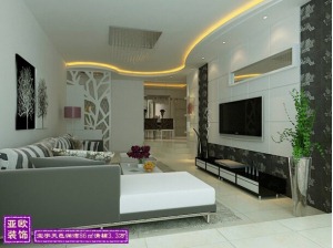 哈尔滨宝宇天邑澜湾108平米三居室现代风格客厅