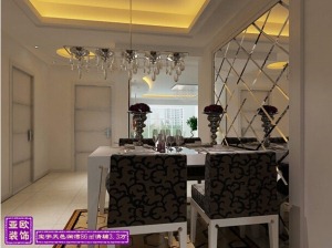 哈尔滨宝宇天邑澜湾108平米三居室现代风格餐厅