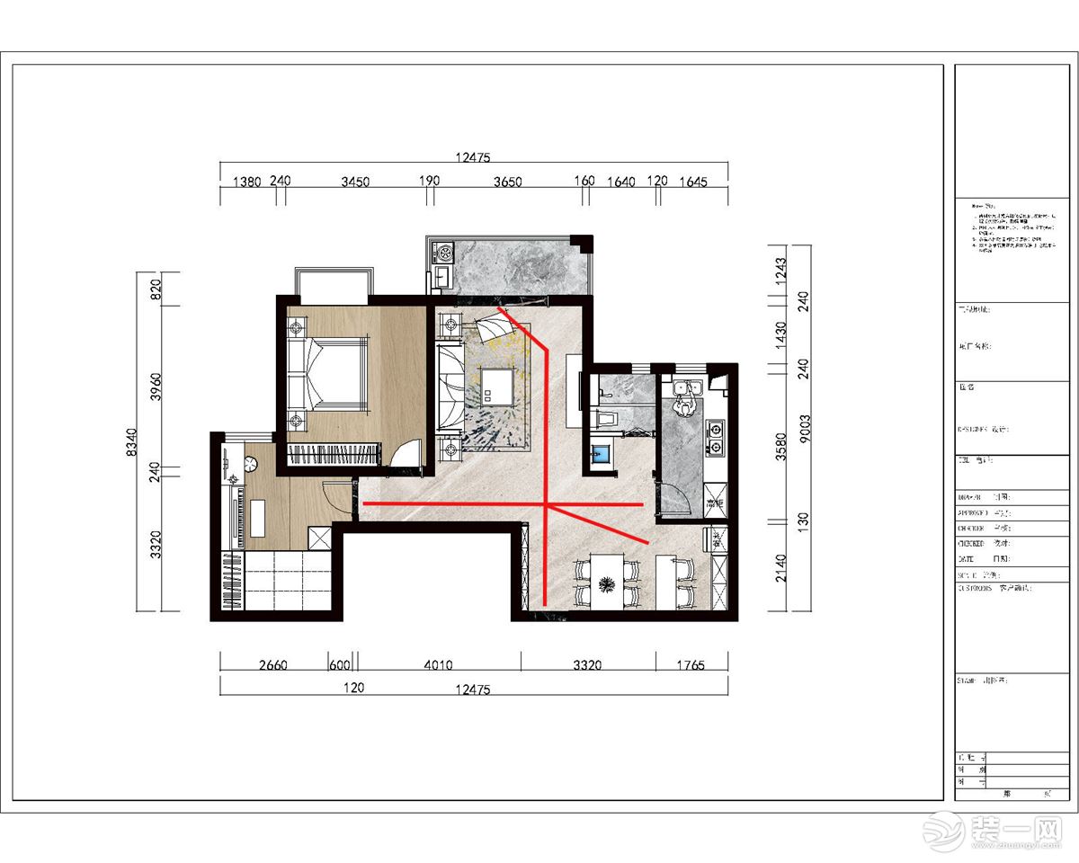 南京米筑整裝紫金華府89m2兩室后現(xiàn)代風(fēng)格效果圖