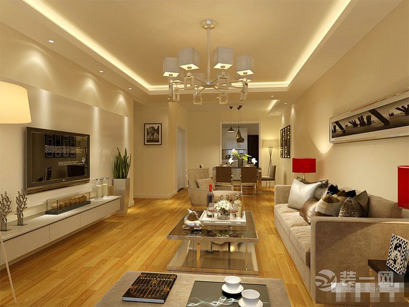 郑州七里香堤85平两居室现代简约 沙发背景墙