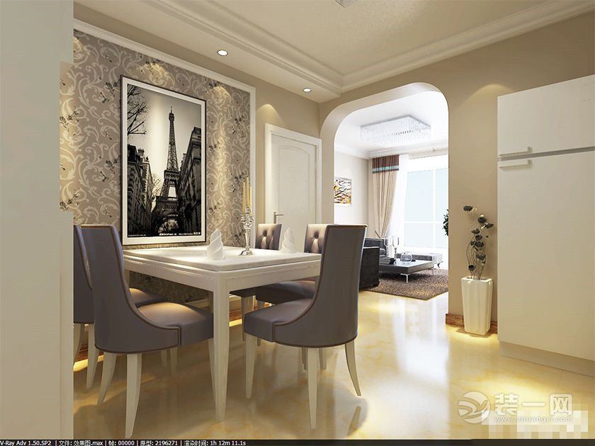 郑州永恒理想世界138平三居室欧式设计-餐厅