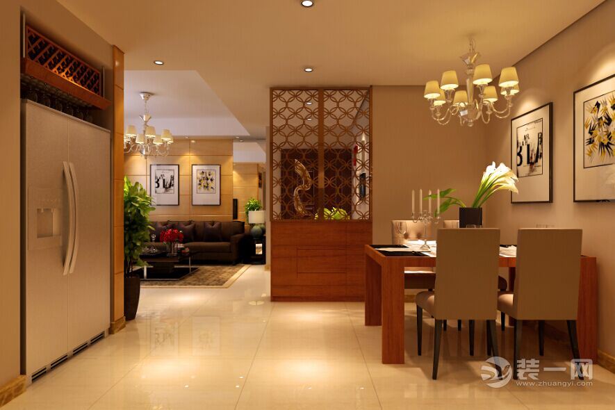 -郑州开祥御龙城130平新中式风情设计方案餐厅