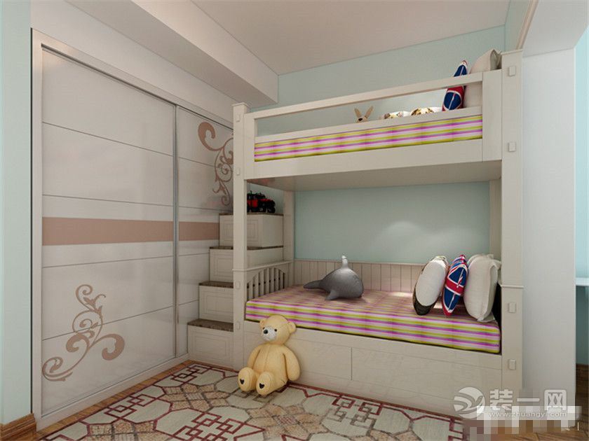 郑州七里香堤装修-140平三居室-新中式设计图 -儿童房