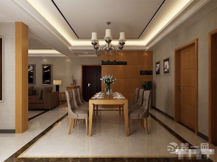 郑州升龙城装修-130平米三居室现代简约风格-餐厅