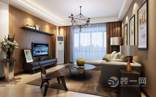 七里香堤装修-139平新中式风情设计图集-客厅