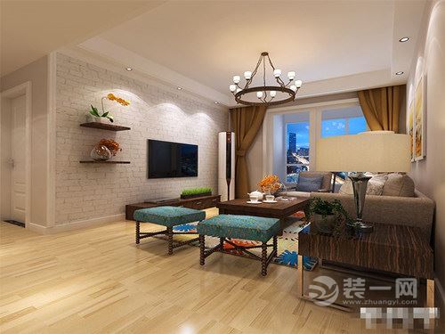 永威翡翠城98平三居室美式风情设计图-客厅2