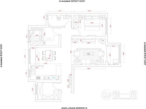 永威翡翠城98平三居室美式风情设计图-户型图
