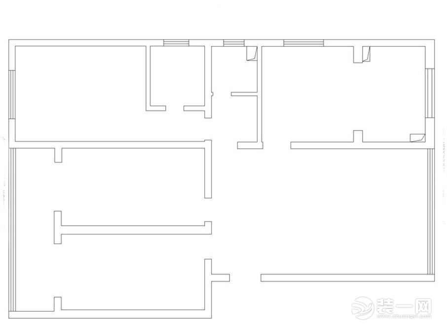 正商中州城128平三居室混搭风情设计图-户型图