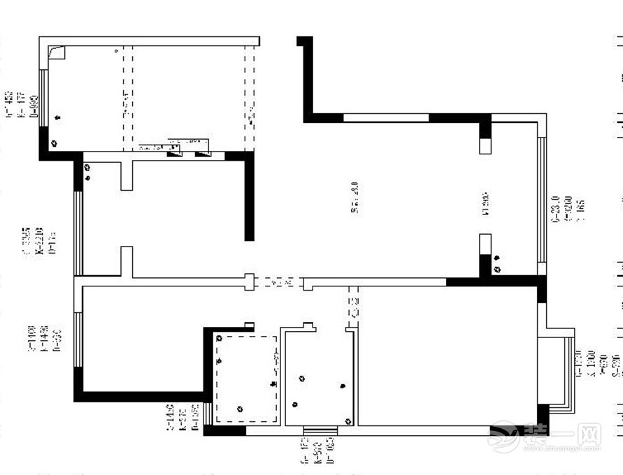 一江弘城装修-140平三居室-简欧风情设计图-原始图