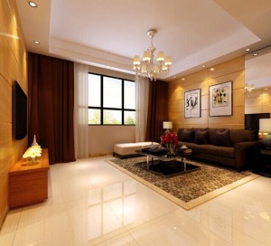 郑州开祥御龙城130平新中式风情设计方案沙发背景墙