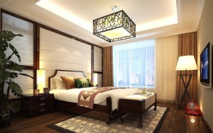 郑州七里香堤装修-140平三居室-新中式设计图 -卧室