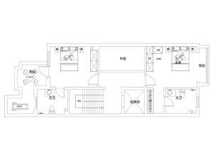 郑州国瑞城别墅装修-190平复式-新中式风情设计图-户型图