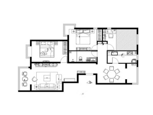 康桥金域上郡126平三居室中式情调设计-户型图