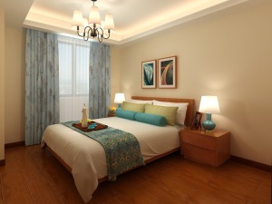 郑州升龙城装修-130平米三居室现代简约风格-卧室