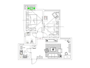 富田九鼎世家-93平两居室-简约风情设计图集-户型图