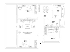 完美家装-民安北郡130平-三居室装修-新中式风情设计图-户型图
