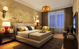 七里香堤装修-139平新中式风情设计图集-卧室