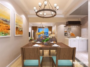 永威翡翠城98平三居室美式风情设计图-餐厅