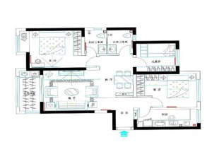 正商华钻-121平三居室-简欧风情设计方案-户型图