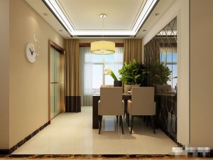 嘉辰丽景苑126平三居室-现代简约设计图-餐厅