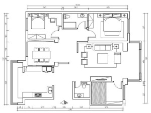 华启金悦府142平三居室-现代中式设计图集-户型图