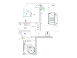 东方鼎盛-90平两居室-现代简约装修效果图-户型图