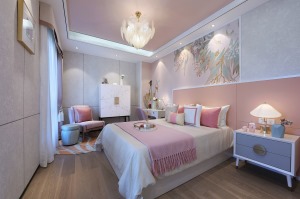 德雅居装饰紫竹林小区98平方三居室轻奢风格装修效果图