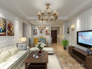 昆明久居装饰   金色理想  三居室   美式风格  135㎡  造价112300元    设计案例