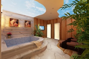 220平别墅中式风格 洗浴池效果图