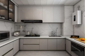 U型厨房主色为浅色 增加了室内的亮度