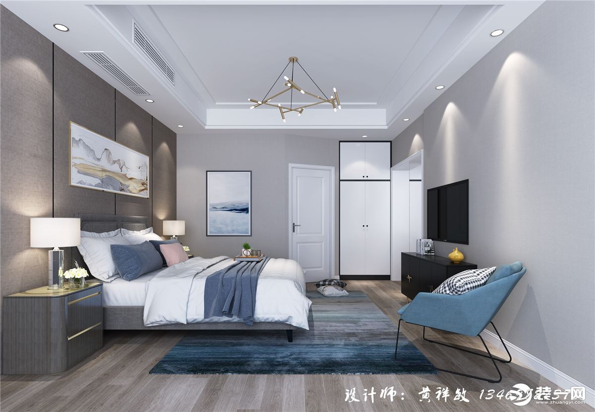 【上上城】180平大户型现代简约风格装修效果图卧室