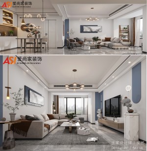 整个客厅空间没有复杂的硬装造型，  选择用特殊造型材质的家具装饰品  来体现空间的独特性。  作为全