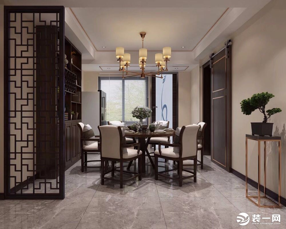 北京天盛装饰航天城180平新中式别墅造价20万--餐厅02