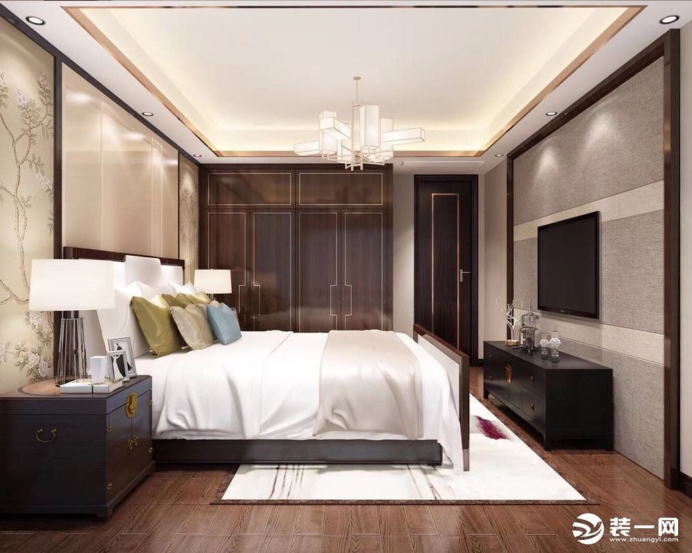北京天盛装饰航天城180平新中式别墅造价20万--次卧