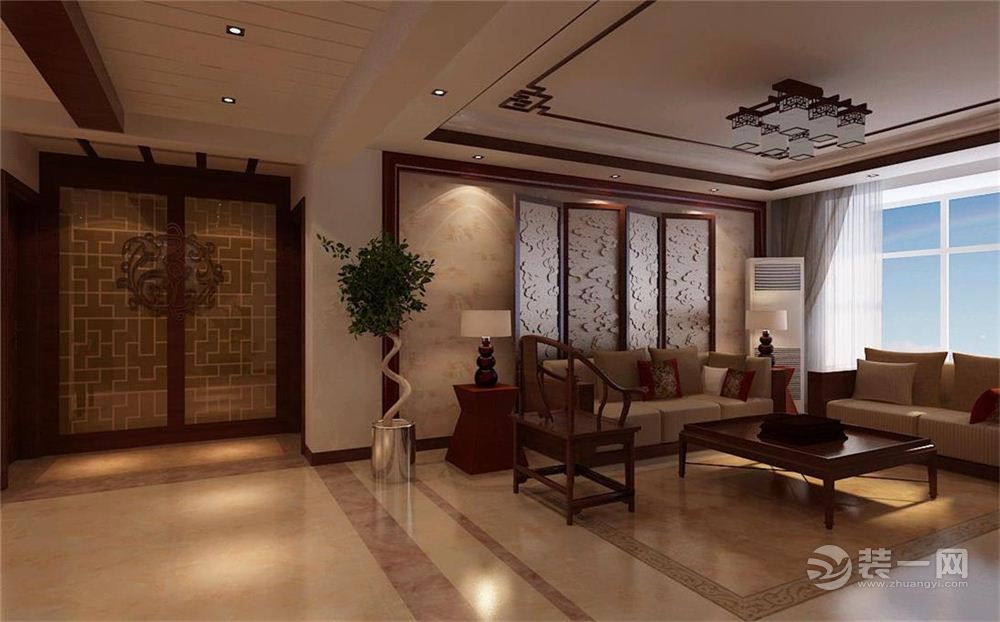 中式风格客厅沙发背景墙设计