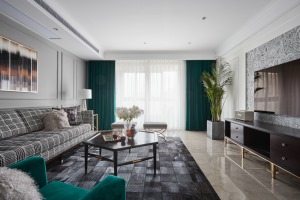 家合装饰集团—143平欧式风四居室装修效果图     客厅