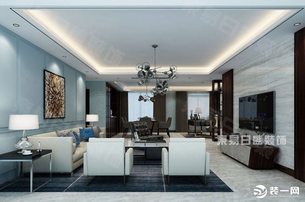 客厅装修效果图世纪江尚现代简约风格装修效果图