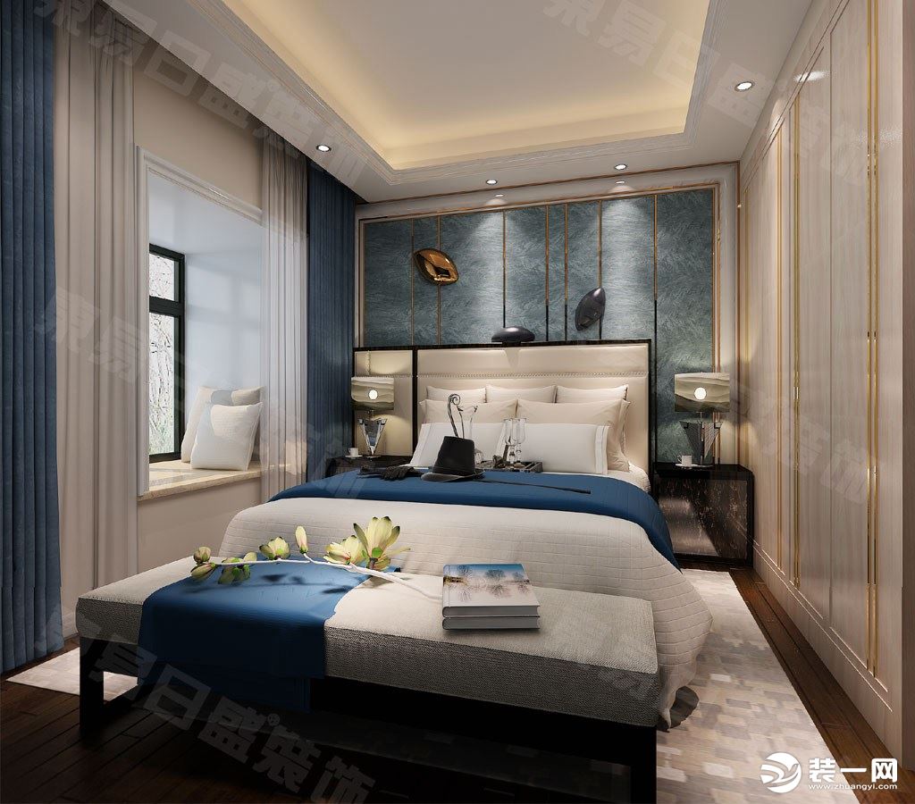 卧室装修效果图世纪江尚160平新中式风格效果图