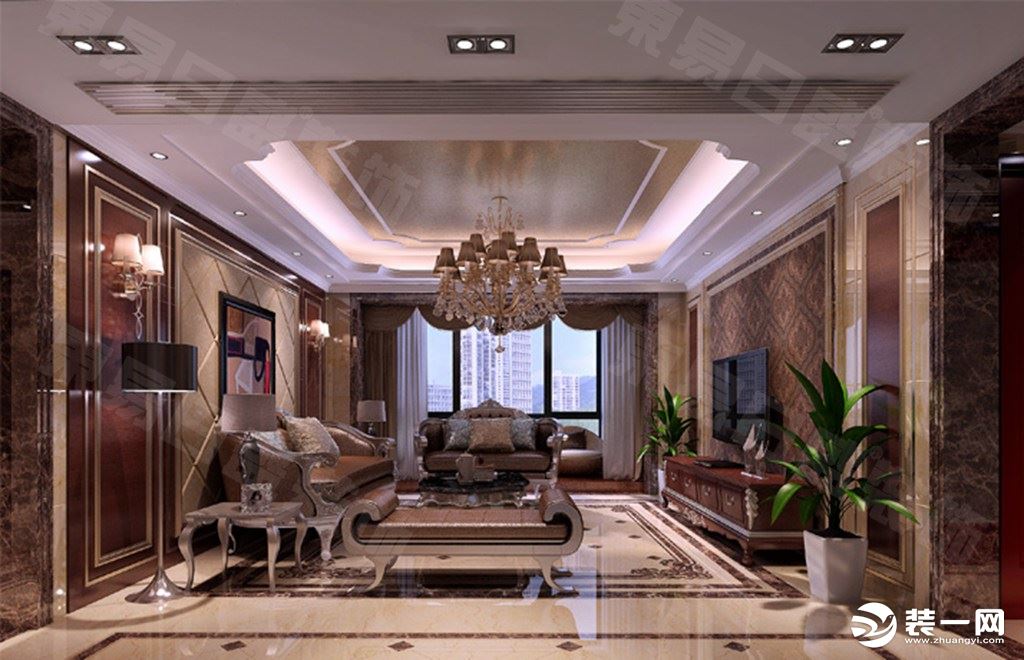 客厅装修效果图东湖楚天府145平现代奢华风格效果图