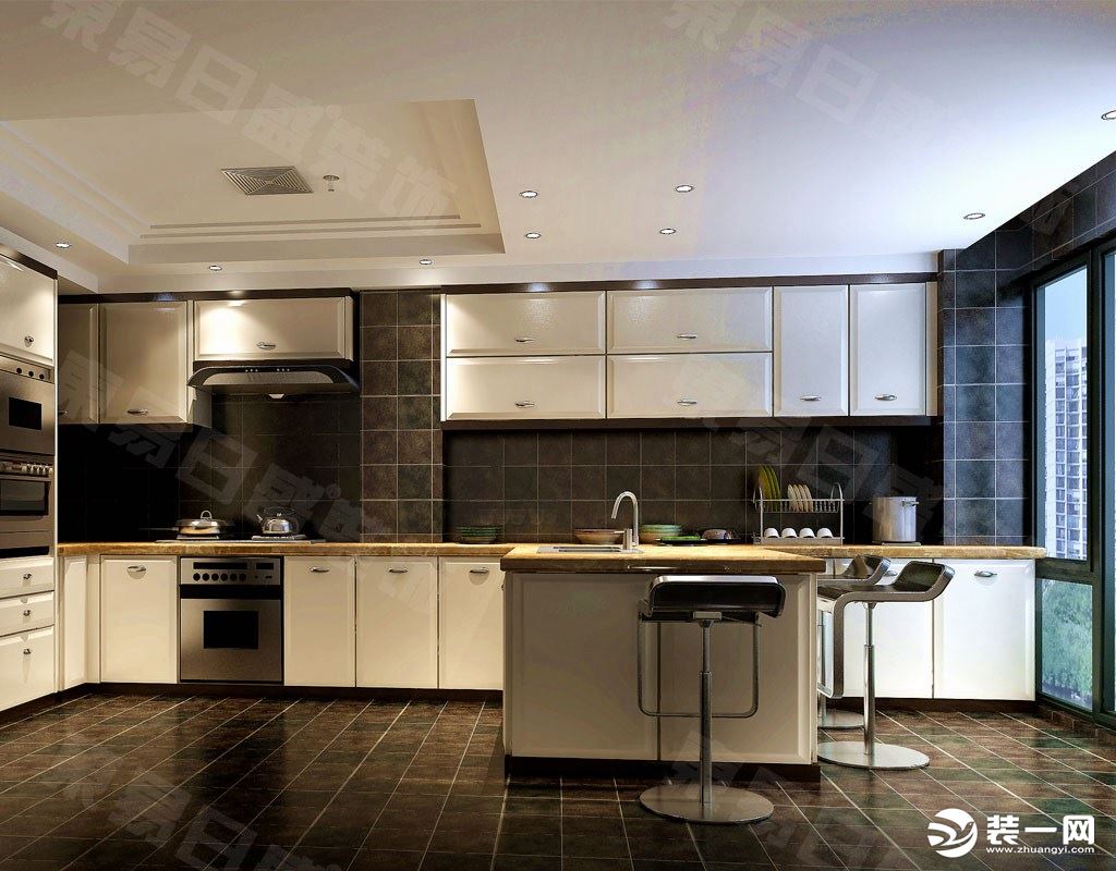 厨房装修效果图南湖半岛460平现代奢华风格效果图