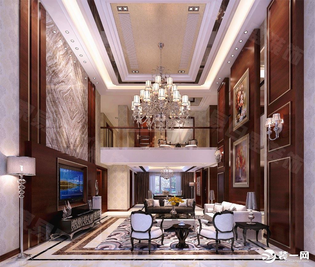 客厅装修效果图南湖半岛460平现代奢华风格效果图