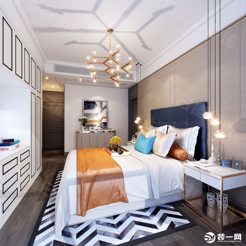 卧室装修效果图虹桥国际180平后现代风格效果图