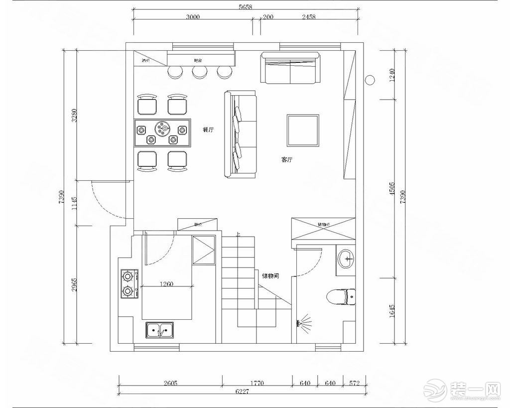 户型图梦湖香郡立方墅135平北欧风格效果图